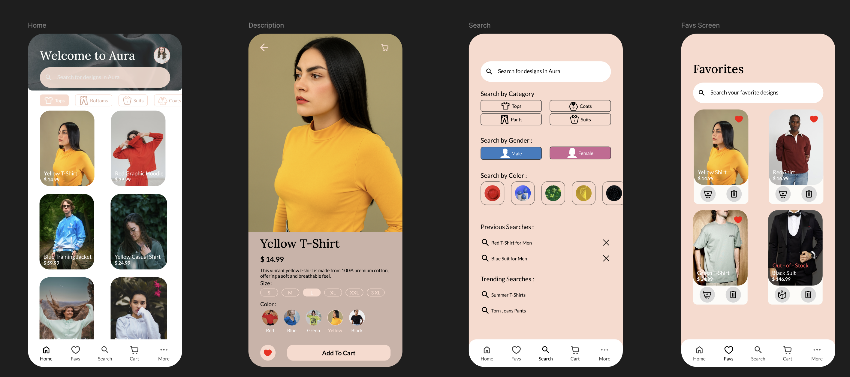 Aura: Mobile Fashion App & Design System